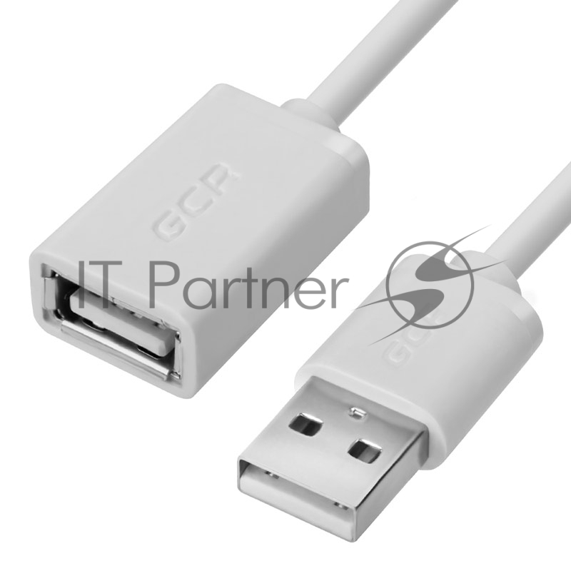 Удлинитель GCR 0.15m USB 2.0, AM/AF, белый, 28/28 AWG, морозостойкий, GCR-52438