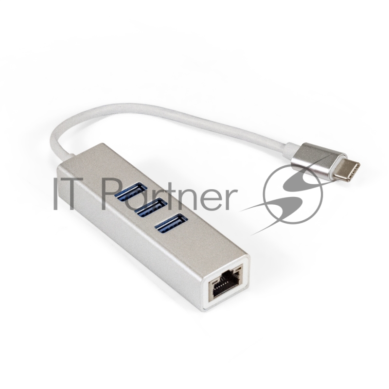 Кабель-адаптер ExeGate EXE-77C-45 (USB3.0 Type C --> 3xUSB3.0 + 1xRJ45 UTP 1000Mbps RLT8153)