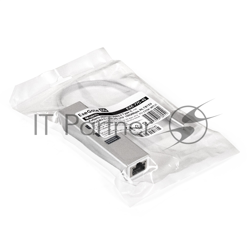 Кабель-адаптер ExeGate EXE-77C-45 (USB3.0 Type C --> 3xUSB3.0 + 1xRJ45 UTP 1000Mbps RLT8153)