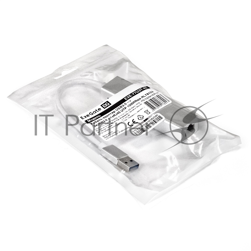 Кабель-адаптер ExeGate EXE-77U3T-45 (USB3.0 --> 3xUSB3.0 + 1xRJ45 UTP 1000Mbps RLT8153)
