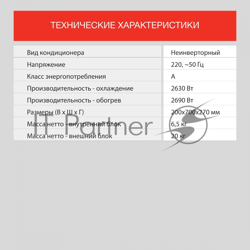 Сплит-система Starwind STAC-09PROF белый