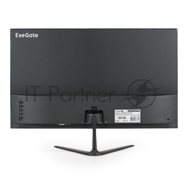 Монитор безрамочный с аудио 23.8 ExeGate EX294344RUS ProSmart EV2407A (VA LED Grade A+, FHD, 1920x1080, 16:9, 280cd/m2, 3000:1, 178°/178°, 5ms, Speakers, D-Sub, HDMI, кабель HDMI 1.5м, VESA, регулировка наклона, черный)