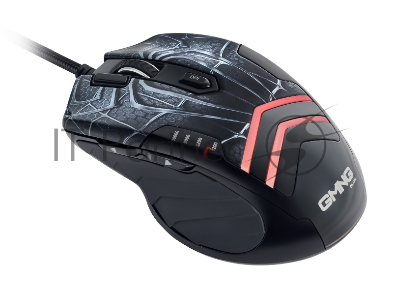 Мышь Оклик GMNG XM007 черный/красный оптическая (10000dpi) USB (7but)