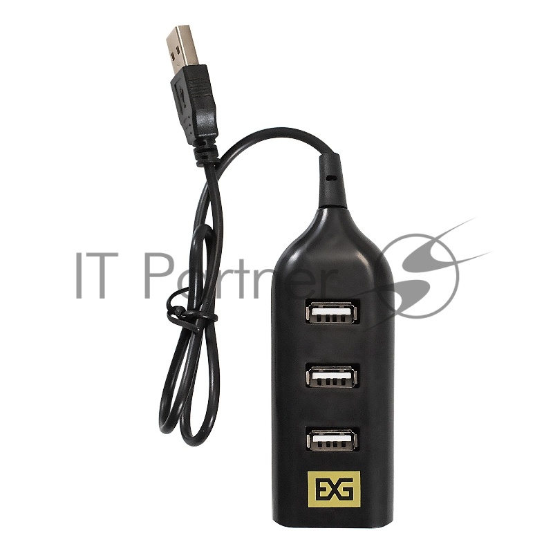 USB-Хаб (концентратор) ExeGate EX293976RUS DUB-42 (кабель-адаптер USB2.0 --> 4xUSB2.0, Plug&Play, черный)