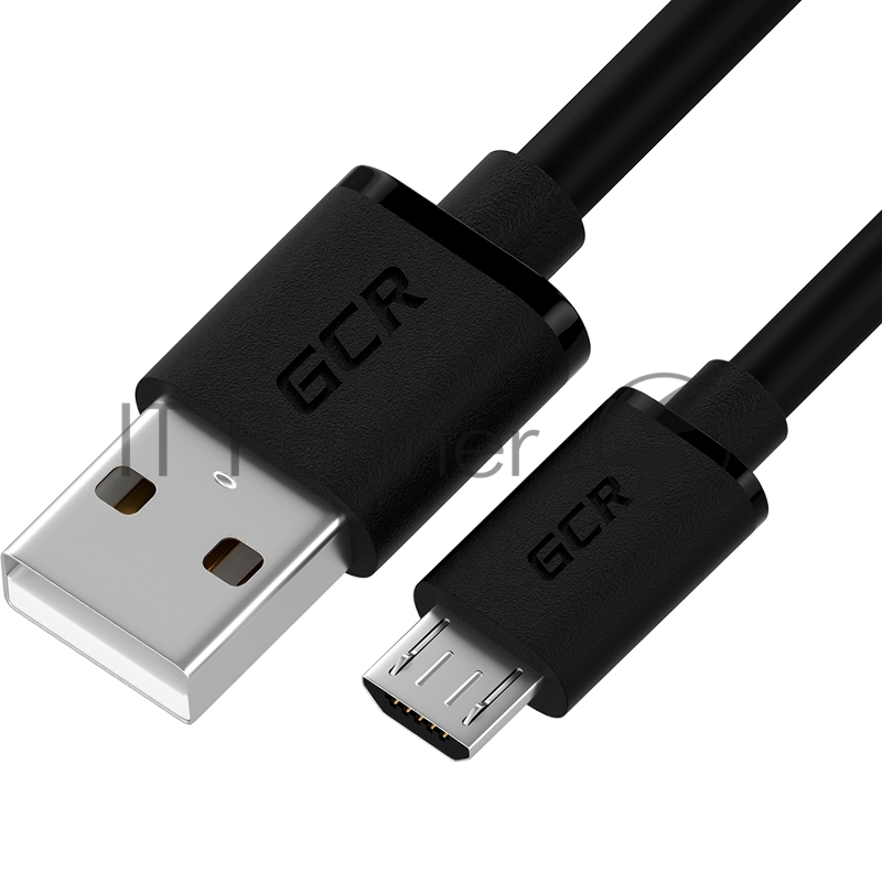 Кабель GCR 0.3m MicroUSB, черный, быстрая зарядка, 28/24 AWG, GCR-53609