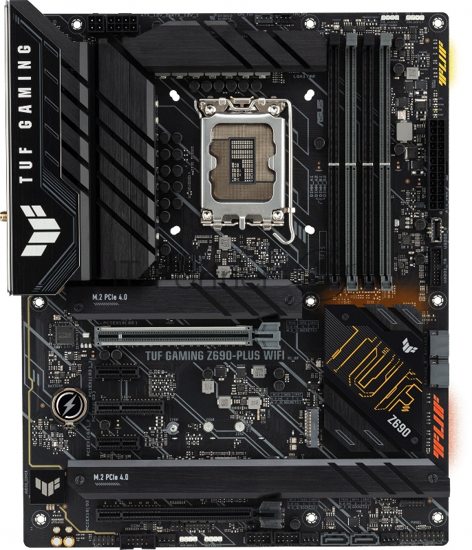 Материнская плата ASUS TUF GAMING Z690-PLUS WIFI, LGA1700, Z690, 4*DDR5, DP+HDMI, CrossFireX, SATA3 + RAID, Audio, Gb LAN, USB 3.2*8, USB 2.0*2, COM*1 header (w/o cable), ATX 90MB18V0-M0EAY0