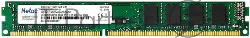 Память Netac DDR3 4GB 1600MHz CL11 1.5V / NTBSD3P16SP-04