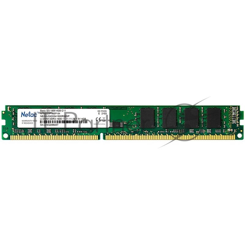 Память Netac DDR3 4GB 1600MHz CL11 1.5V / NTBSD3P16SP-04