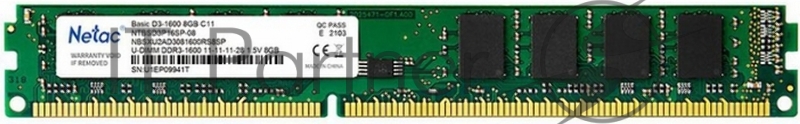 Память Netac 8GB DDR3 1600MHz CL11 1.5V / NTBSD3P16SP-08