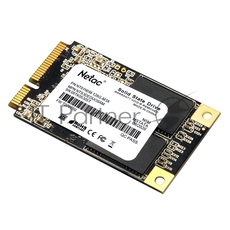 Накопитель SSD mSATA Netac 128Gb N5M Series <NT01N5M-128G-M3X> Retail (SATA3, up to 510/440MBs, 3D TLC)