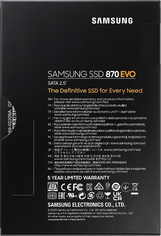 Накопитель SSD Samsung 2Tb 870 EVO Series MZ-77E2T0B/EU