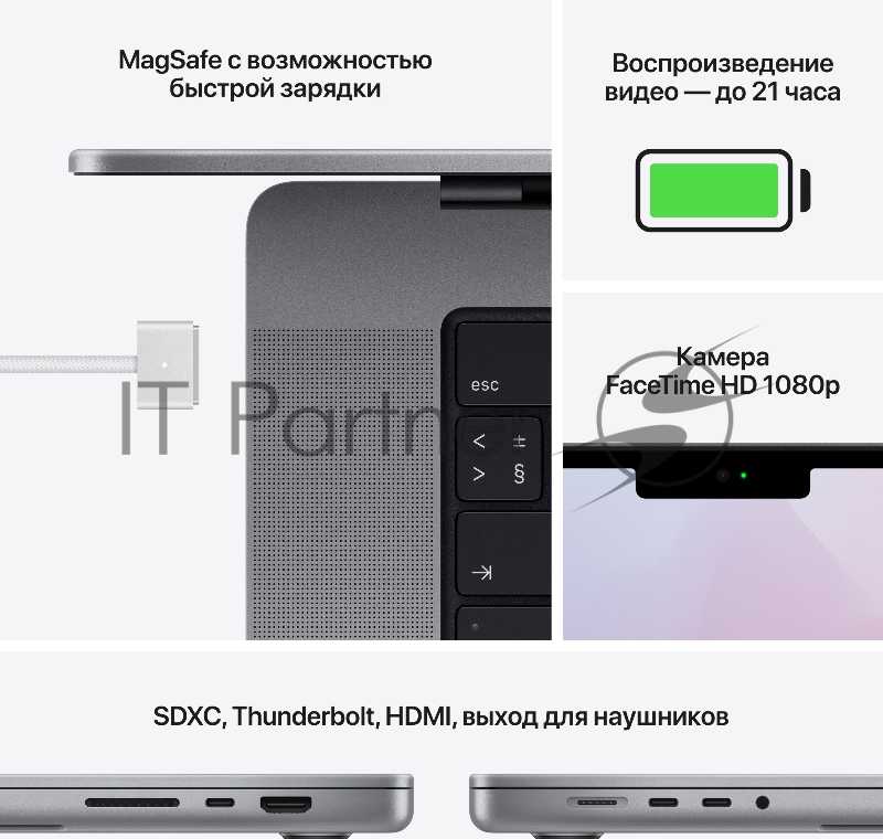 Ноутбук Apple MacBook Pro A2485 M1 Pro, 10 core/16Gb/SSD1Tb/16 core GPU 16.2 Retina XDR (3456x2234)/ENGKBD Mac OS/grey space/Английская клавиатура