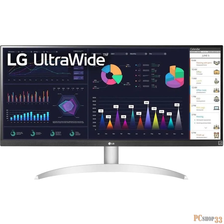 МОНИТОР 29 LG 29WQ600-W Black (IPS, 2560x1080, 75Hz, 5ms, 178°/178°, 350 cd/m, 1000:1,+2хHDMI, )