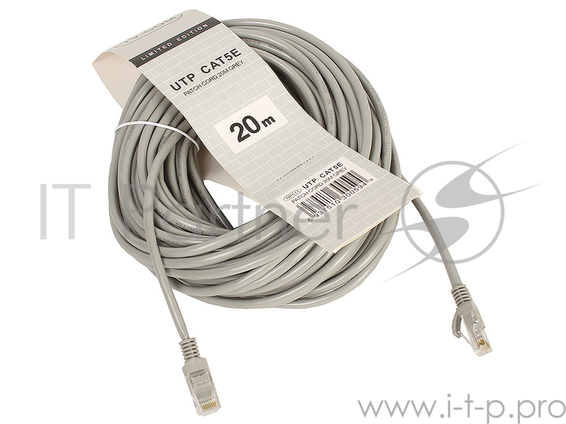 Патч-корд литой TV-COM многожильный UTP кат.5е 20м серый (NP511-20M)
