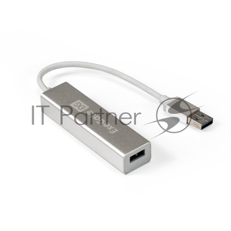 USB-Хаб (концентратор) ExeGate DUB-4 (кабель-адаптер USB3.0 --> 4xUSB3.0, Plug&Play, серебристый)