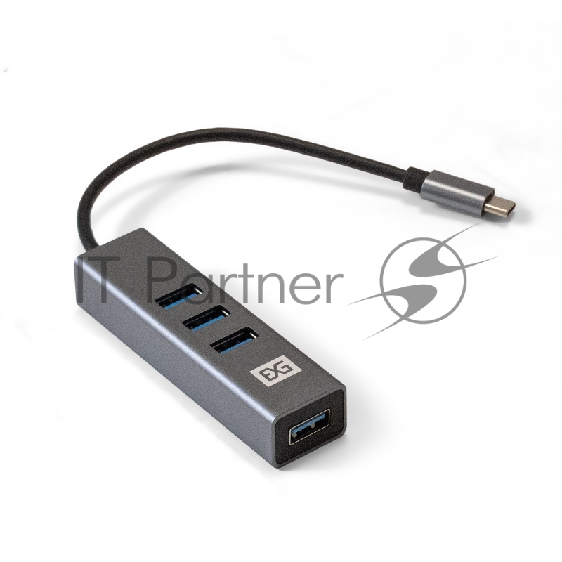 USB-Хаб (концентратор) ExeGate DUB-4TC (кабель-адаптер USB Type C --> 4xUSB3.0, Plug&Play, серебристый)