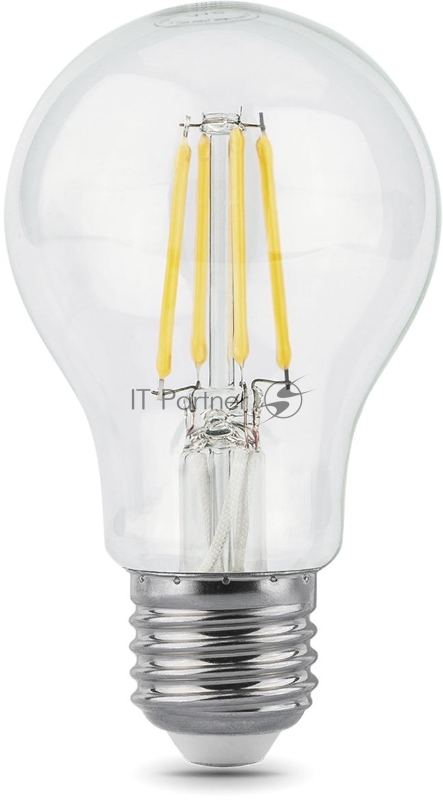 Лампа филам. Gauss 8Вт цок.:E27 шар 220B 2700K св.свеч.бел.теп. A60 (упак.:10шт) (102802108)