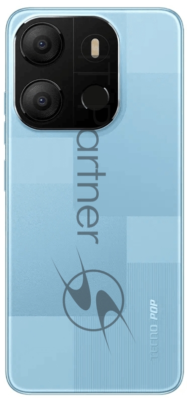 Смартфон Tecno BF6 POP 7 64+2 Cappri Blue, 6.56 Asahi Glass, 20:9, 1612 x 720 пикселей, 1.6GHz, 8 Core, 2GB RAM, 64GB, up to 1TB flash, 8Mpix + AF/5Mpix, 2 Sim, 4G, BT v5.0, GPS, A-GPS, USB, 5000mAh, Android 12 S-GO, 187,2g, 163,84мм x75,49мм x 8,90м