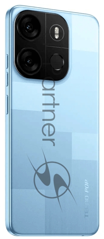 Смартфон Tecno BF6 POP 7 64+2 Cappri Blue, 6.56 Asahi Glass, 20:9, 1612 x 720 пикселей, 1.6GHz, 8 Core, 2GB RAM, 64GB, up to 1TB flash, 8Mpix + AF/5Mpix, 2 Sim, 4G, BT v5.0, GPS, A-GPS, USB, 5000mAh, Android 12 S-GO, 187,2g, 163,84мм x75,49мм x 8,90м