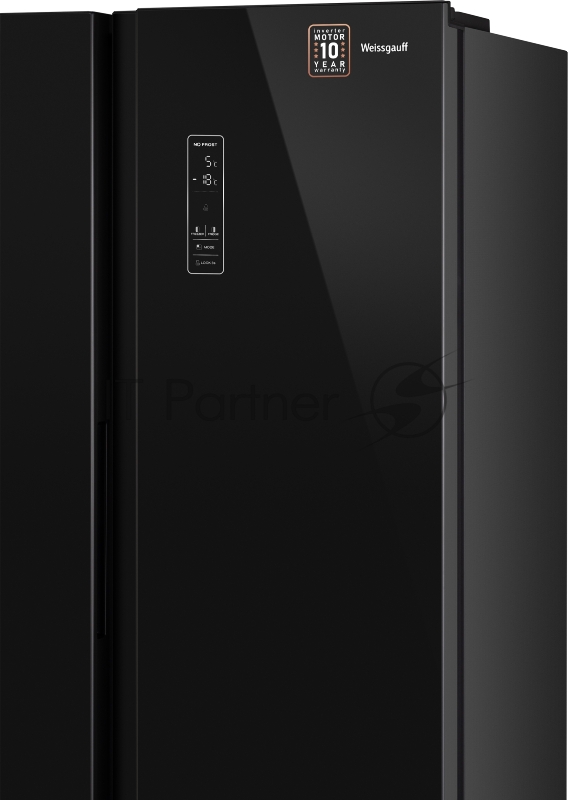 Холодильник Weissgauff WSBS 500 NFB Inverter черное стекло (двухкамерный)