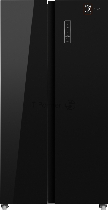 Холодильник Weissgauff WSBS 500 NFB Inverter черное стекло (двухкамерный)