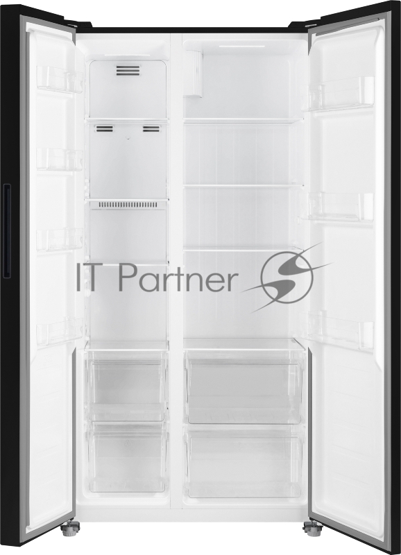 Холодильник Weissgauff WSBS 500 NFB Inverter черное стекло (двухкамерный)