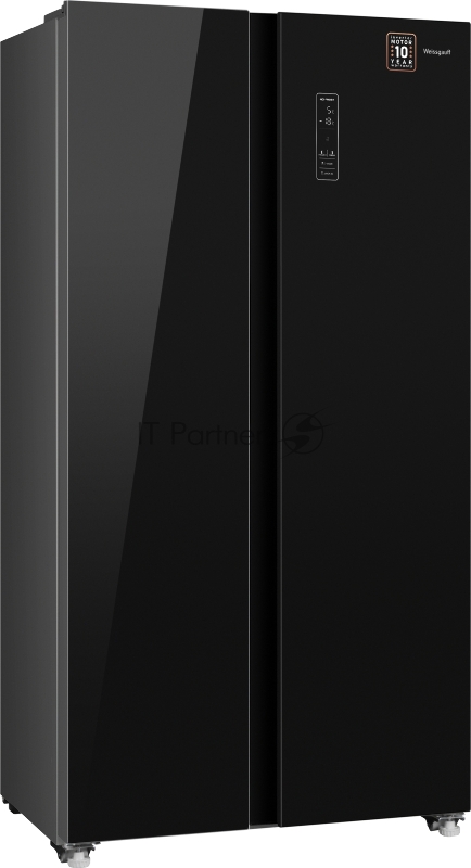 Холодильник Weissgauff WSBS 500 NFB Inverter черное стекло (двухкамерный)
