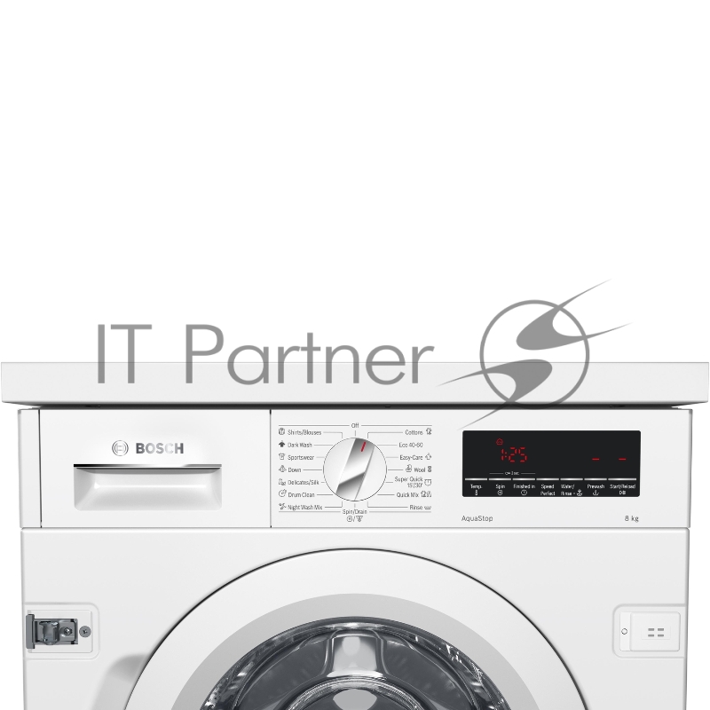 Встраиваемая стиральная машина Bosch WIW28542EU 60x55.5x85см, фронтальная загрузка, объем загрузки белья 8кг, 1400 об/мин