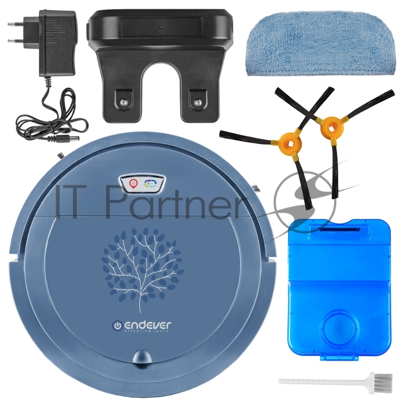 Робот-пылесос Endever Spectre-88, голубой, емкость аккумулятора 1500 мА/ч, Li-ion батарея, площадь убокри 120 кв.м.