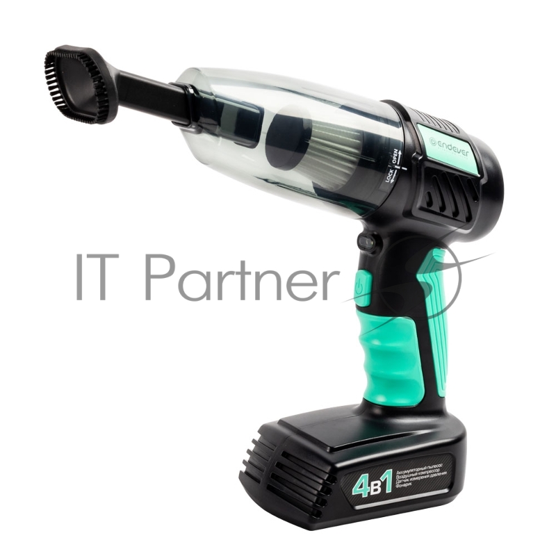 Пылесос автомобильный 4в1 Endever SkyClean VC-295, мятный/черный, 90 Вт, Акб. 2500 мАч, 7,4 В, емкость 330 мл,