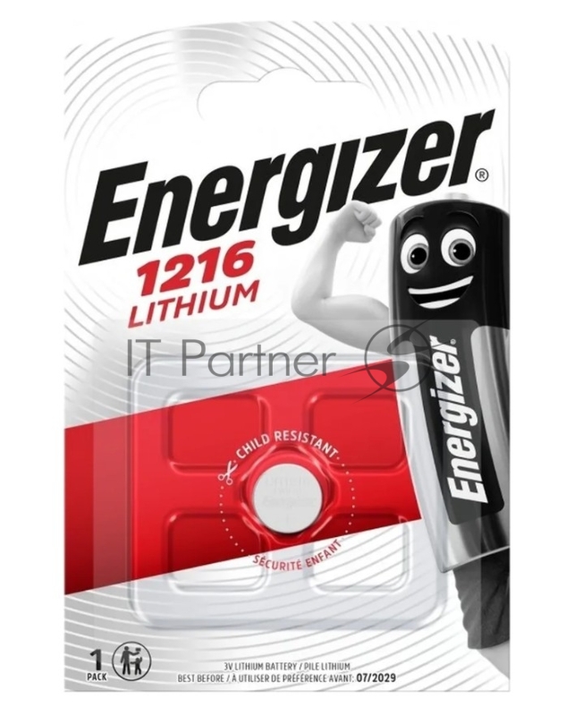 Батарейка Energizer CR1216 BL1 Lithium 3V (1/10/140)