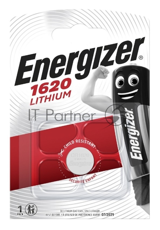 Батарейка Energizer CR1620 BL1 Lithium 3V (1/10/140)