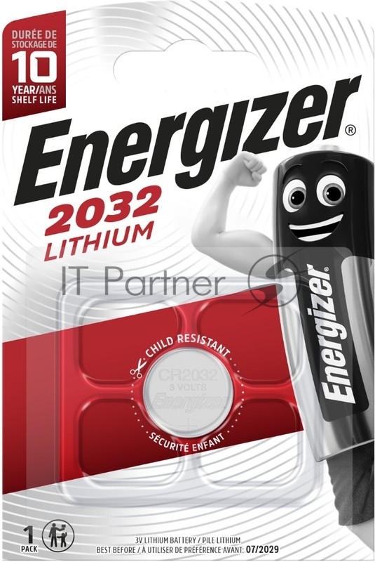 Батарейка Energizer CR2032 BL1 Lithium 3V (1/10/140)