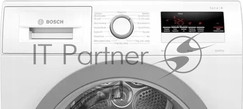 Сушильная машина Bosch WTW8546KPL, сушка: конденсация с тепловым насосом, загрузка до 9 кг, глубина 61.3 см, энергопотребление A++, 15 программ,панель управления на польском языке , в комплекте наклейка на русском