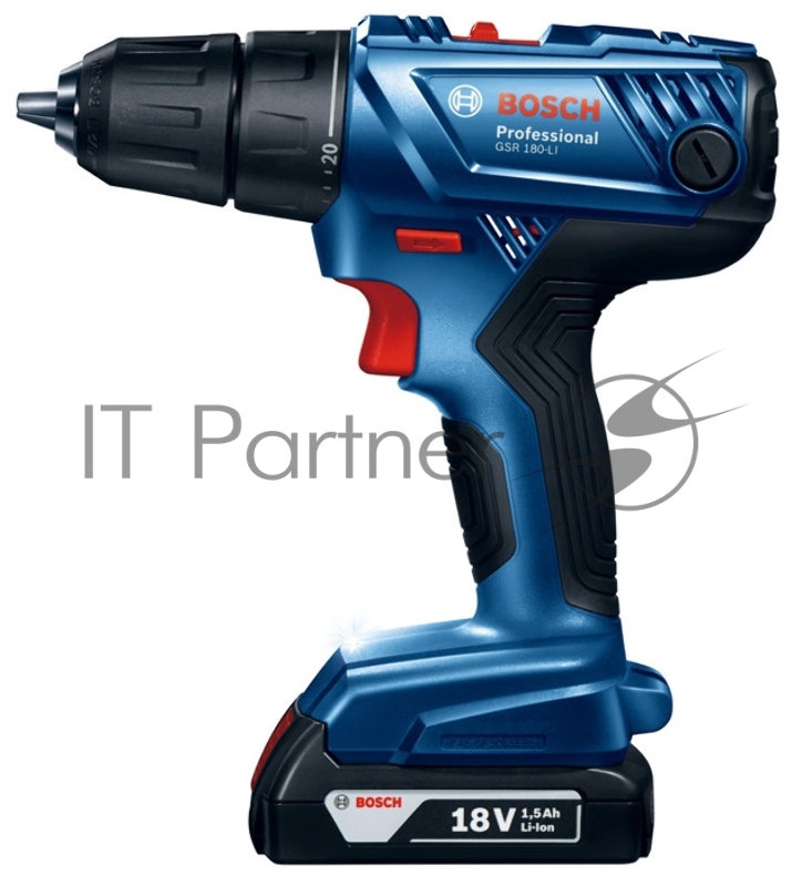 Дрель-шуруповёрт Bosch GSR 180-LI Professional 06019F8120, аккум. (Li-Ion 18В, 450/1700об./мин., быстроз.) + доп.аккум. + кейс