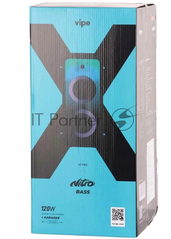 Музыкальная система VIPE NITROX5 PRO. 120 Вт. Bluetooth 5.0. Функция NITRO BassNITRO Flash динамическая LED подсветка динамиков. 4 синхронизированных стробоскопа.