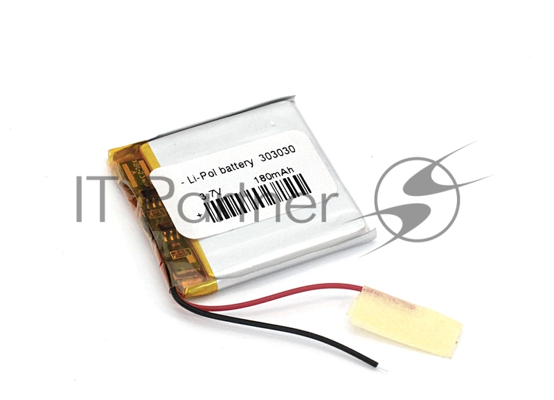 Аккумулятор Li-Pol (батарея) 3*30*30мм 2pin 3.7V/180mAh