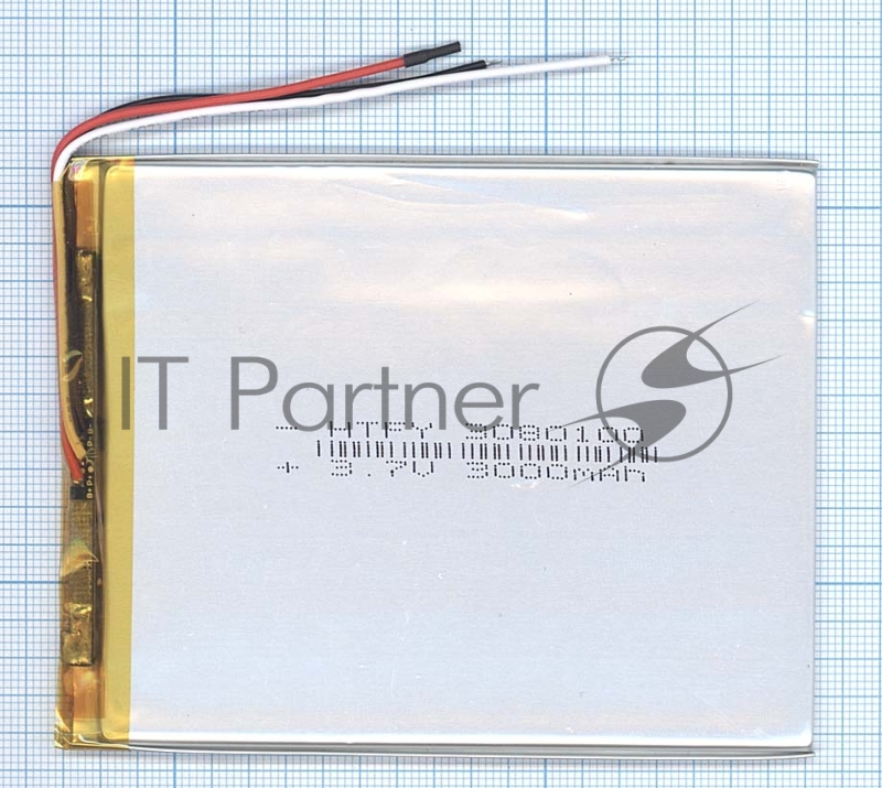 Аккумулятор Li-Pol (батарея) 3*80*100мм 3pin 3.7V/3000mAh