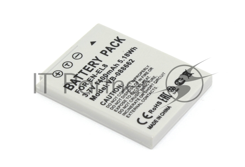 Аккумуляторная батарея для фотоаппарата Nikon Coolpix P1 (EN-EL8) 3.7V 1400mAh