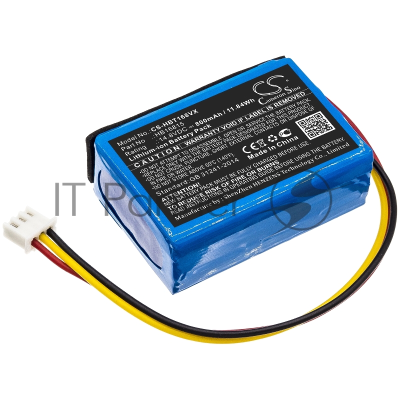Аккумулятор CS-HBT168VX для пылесоса HOBOT 168, 188, 198, 268, 288 14.8V 800mAh / 11.84Wh