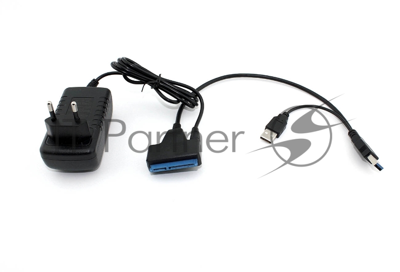 Кабель-переходник для HDD SATA USB 3.0 с доп. питанием, двойной USB