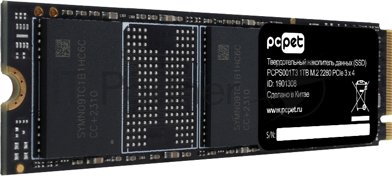 Накопитель SSD PC Pet PCI-E 3.0 x4 1Tb PCPS001T3 M.2 2280 OEM