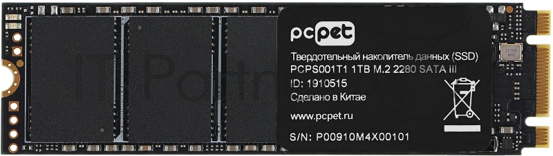 Накопитель SSD PC Pet SATA III 1Tb PCPS001T1 M.2 2280 OEM