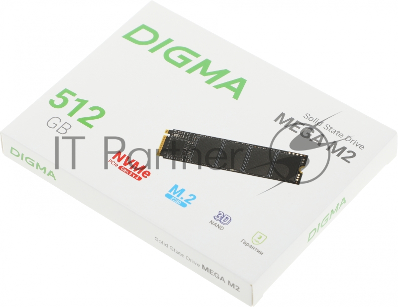 Накопитель SSD Digma PCI-E 3.0 x4 512Gb DGSM3512GM23T Mega M2 M.2 2280
