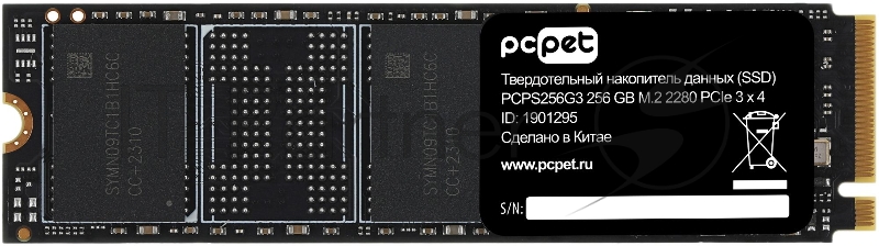Накопитель SSD PC Pet PCI-E 3.0 x4 256Gb PCPS256G3 M.2 2280 OEM