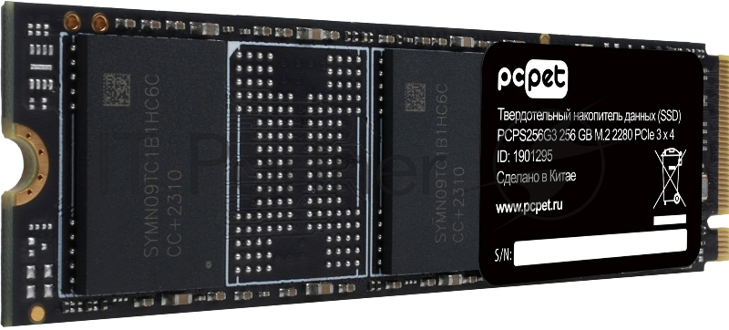 Накопитель SSD PC Pet PCI-E 3.0 x4 256Gb PCPS256G3 M.2 2280 OEM