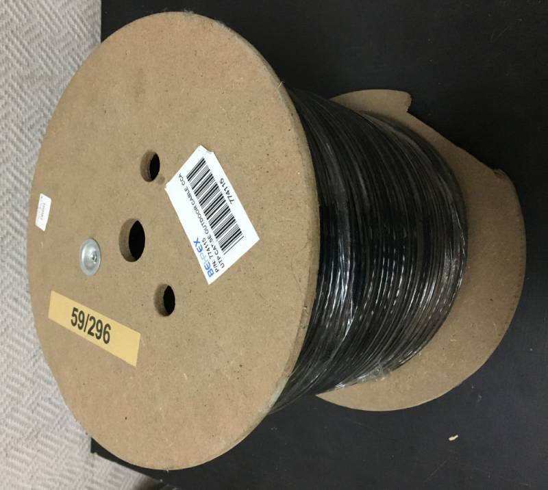 Кабель UTP Cat.5e, 4 pairs, solid,CCA alloy, wooden reel, PE+PVC compound jacket, outdoor 305м