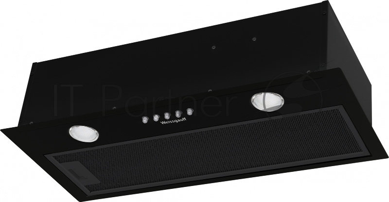 Вытяжка встраиваемая Weissgauff ALPHA 60 PB BL черный управление: кнопочное (1 мотор)
