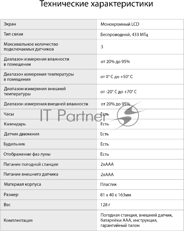 Погодная станция SunWind SW-WSH133 серебристый
