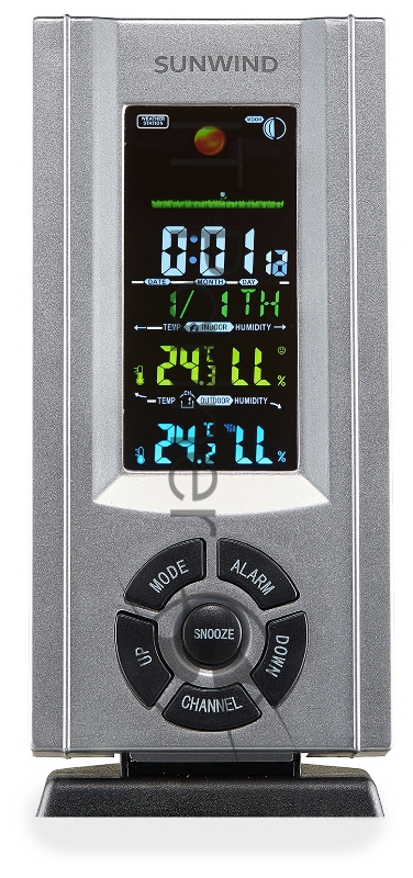 Погодная станция SunWind SW-WSH143-COLOR серебристый